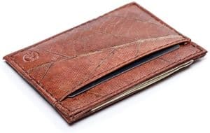 Leaf Leather Minimalist Slim Card Wallet,
