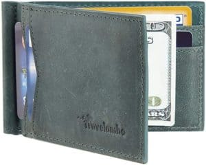 Travelambo Vegan Leather RFID Blocking Slim Minimalist Front Pocket Wallet
