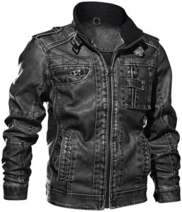 vegan-cadeau-iLXHD Mens Faux Leather Bomber Jacket