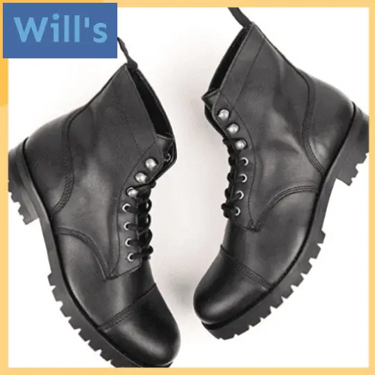 Will's Vegan Shoes Mens Work Boots Black