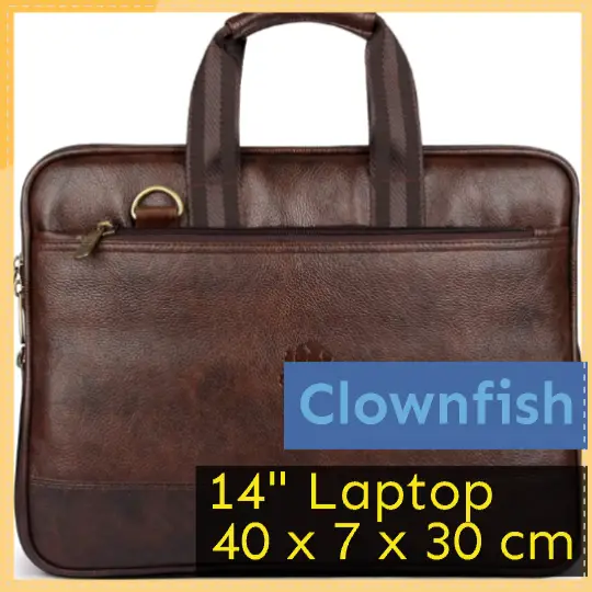 The Clownfish Vegan Leather Laptop Briefcase