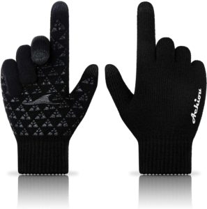 Achiou Winter Knit Gloves Touchscreen Warm Thermal - vegan gloves